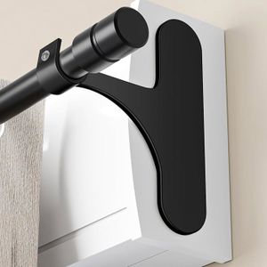 Store & Menuiserie 2.0 Lot de 2 Supports de Tringle à Rideaux Geko Couleur Nickel résistant sans perçage pour Coffre de volet Roulant à rainure diamètre 20 mm - sans adhésif