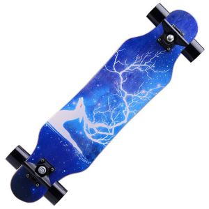 SKATEBOARD - LONGBOARD Skateboard - Flamme Skateboard - Enfant Adulte - 31 pouces - Bleu