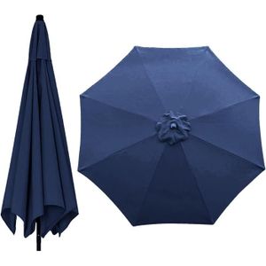 TOILE DE PARASOL Toile de remplacement pour parasol - Navy Blue - 3M-6 Ribs - 100% polyester - imperméable - protection UV