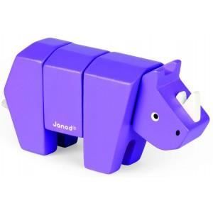 ASSEMBLAGE CONSTRUCTION Kit Animal Rhino - JANOD - JA-8221 - Bois - Violet - Enfant