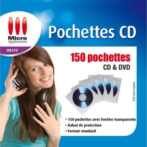 Pochettes Protection CD/DVD Hama - Lot De 100 - Papier Verrouillable Avec Fenêtre Transparente - Blanc