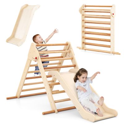 Toboggan enfant 3 en 1 forme girafe avec panier de basket pour 1-3 ans Bleu – ComfortXL Outdoor Living