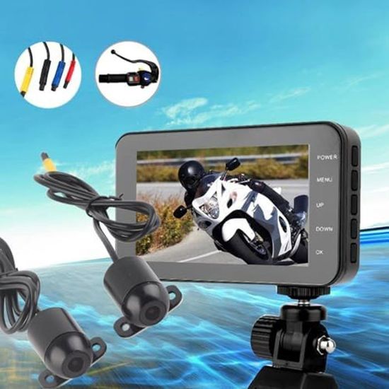 Caméra Moto 2In DVR - Double Caméra 1080P+720P, Étanche IP65/IP67, Enregistrement En Boucle, Contrôle Au Guidon - Dash Cam Pour Moto