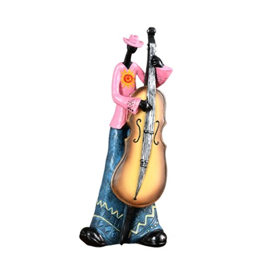 Jazz-band en résine peint main vintage 4 éléments 14 à 17 cm - Décoration