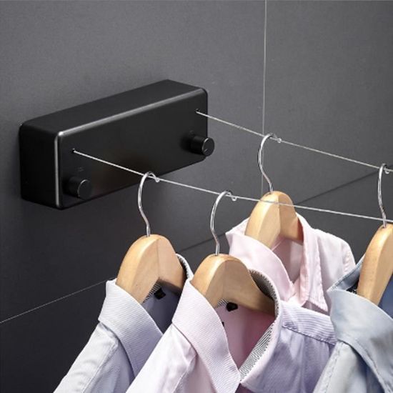 corde a linge telescopique menagere sechage de salle de bain avec balcon noir cdiscount maison