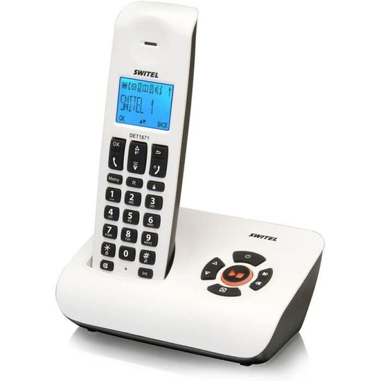 Téléphone Fixe Sans Fil Avec Répondeur Numérique, Blocage D'appels, Annonceur Et Grand écran - Blanc, Extensible Jusqu’à 5 Combinés