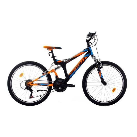 Vélo VTT ELEMENT - ELEMENT - FSP 24x390" - Cadre Acier - 18 Vitesses - Orange/Noir