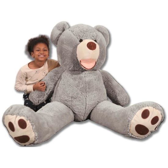 Banabear gris 160cm, Nounours géant, Ourson immense idéal pour cadeaux et anniversaires