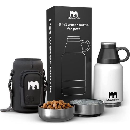 Bouteille 2-en-1 Pour Chien - Nettoyage Pipi + Abreuvoir - 500 Ml - Bec Rétractable - Design Ergonomique