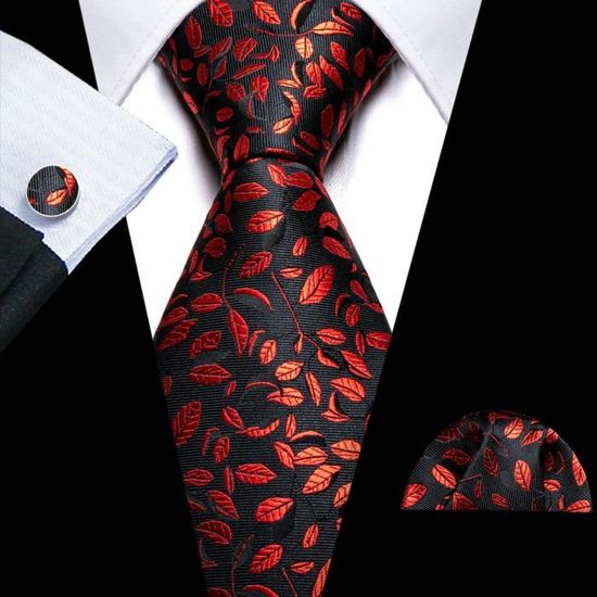 Ensemble Cravate Homme Vesuvio Napoli - Noir Et Argent - Mariage Cérémonie Neuf