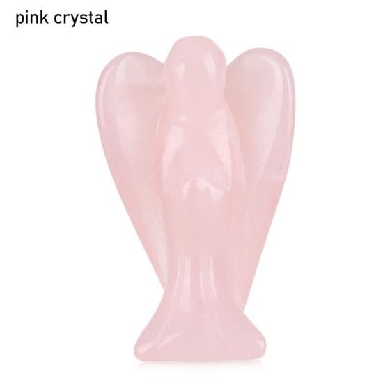 Paire De Figurines Ange En Pierres Précieuses - Quartz Rose Et Aventurine Verte, 4 Cm, Talisman Porte-bonheur