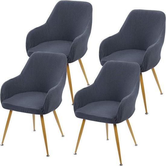 Housse de Chaise Salle à Manger 6 Pièces (XL) Extensible Lavable Conception de Tissu Élégante Housse de Chaise Salle à Manger 6 Pièces (XL) Extensible Lavable Conception de Tissu Élégante