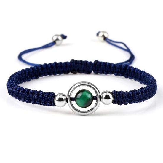 Bracelets Réglables Tressés à L'infini Pour Couples, Design Artisanal 2 Pieces Bleu