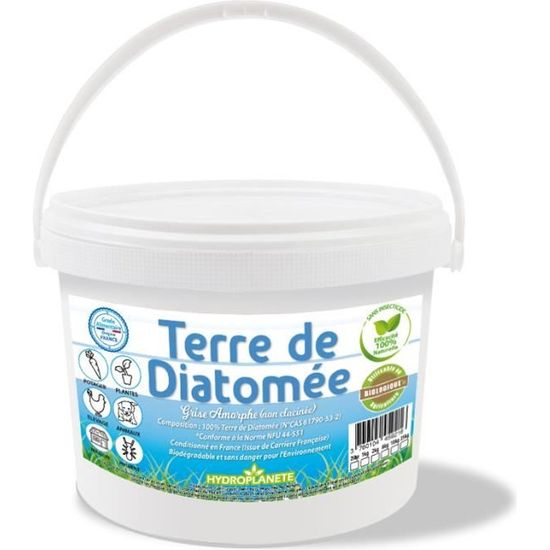 Terre de Diatomée Grise 1kg Amorphe non calcinée Grade Alimentaire Utilisable en