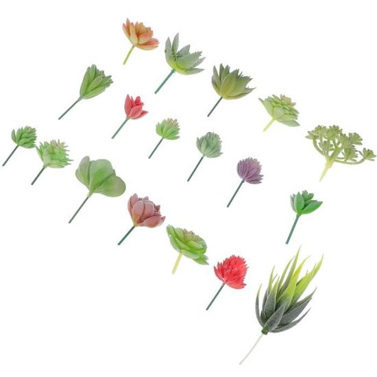 18pcs beaux polyvalents artificiels hebdomadaires succulents fleur-plante artificielle - fleur sechee vase - coupe - fleur
