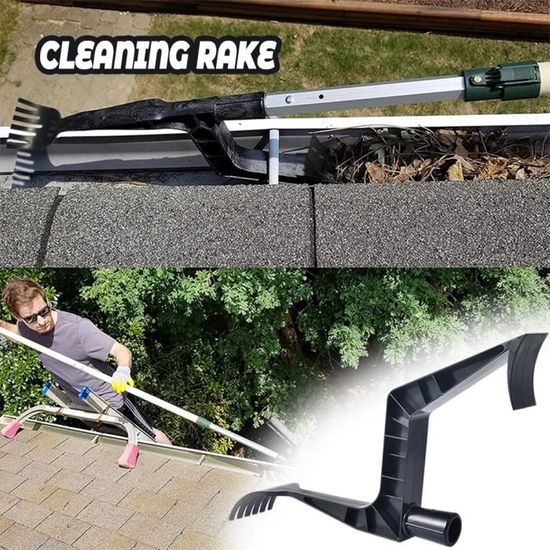 Brosse Nettoyage Gouttière Sol Avec Perche Télescopique 10,5 Ft - Kit Ajustable