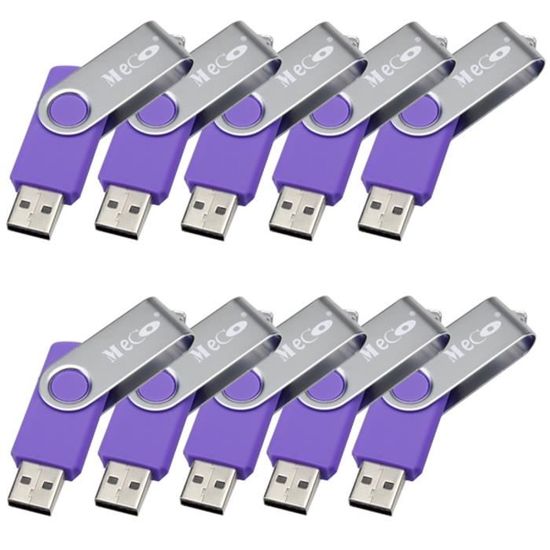 MECO Lot de 10pcs 2GB CLE USB 2.0 Flash Drive Mémoire Gel de silice violet