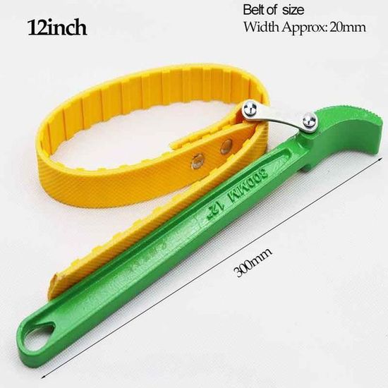 CLE A MOLETTE,yellow 8inch--Clé à Courroie De 6-8 Pouces, Filtre à Huile, Extracteur De Sangle