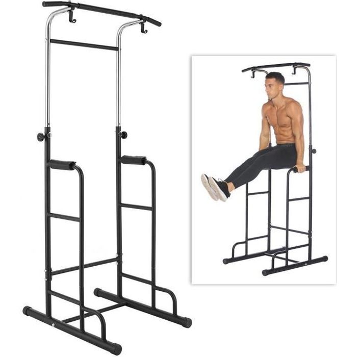 Station de Traction Multi-Function, Barre de Traction dips150 kg MAX, Power Tower Entraînement à la maison Hauteur Réglable - HEKA