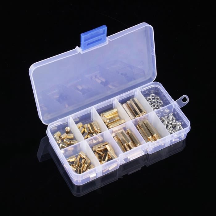 120pcs male femelle M3 laiton entretoise entretoise pcb écrou assortiment de noix-XIU