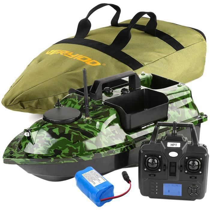 500M GPS Bateau d'amorce Affichage LCD télécommande 3 trémies 5200mA Batterie