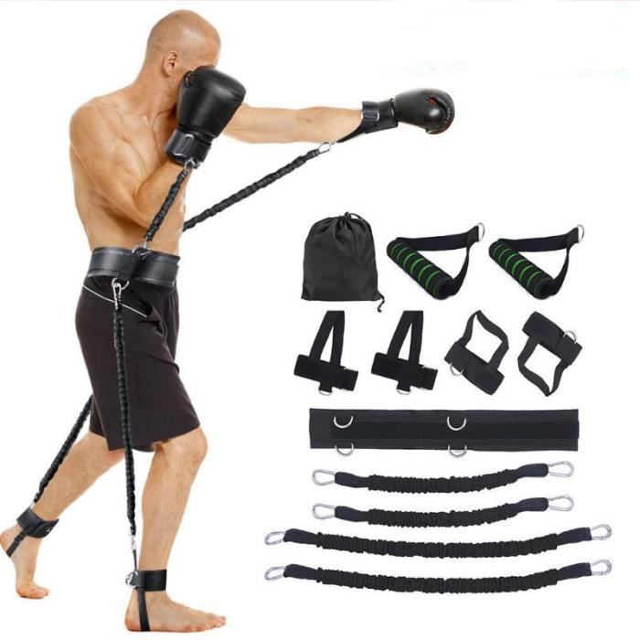 12 pcs-ensemble Bandes de Elastique Résistance pour entraînement de boxe Taille et Jambes boxe exercice fitness Bleu