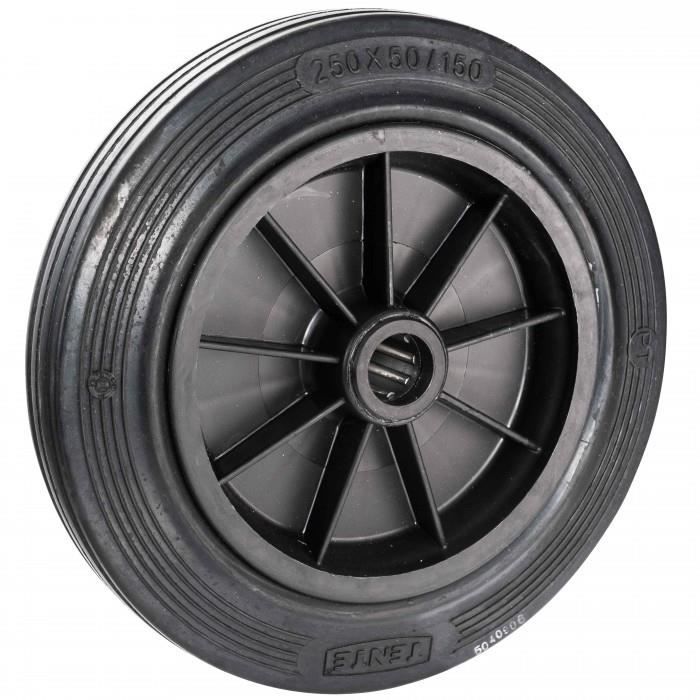 Roue pleine de rechange o 250 x 50 mm. Axe de 25 mm. Roulement a aiguilles pour charges lourdes.