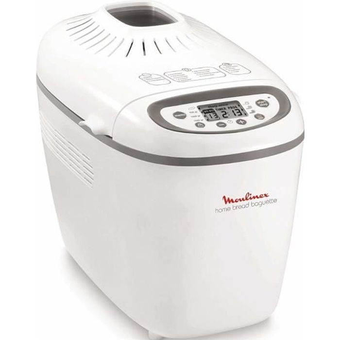 MOULINEX OW610110 Machine à pain Home Bread Baguettes - 16 programmes - Capacité 1,5 kg - Blanc