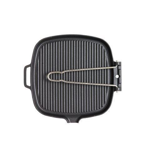 Chasseur - Poêle grill carrée avec manche métal…