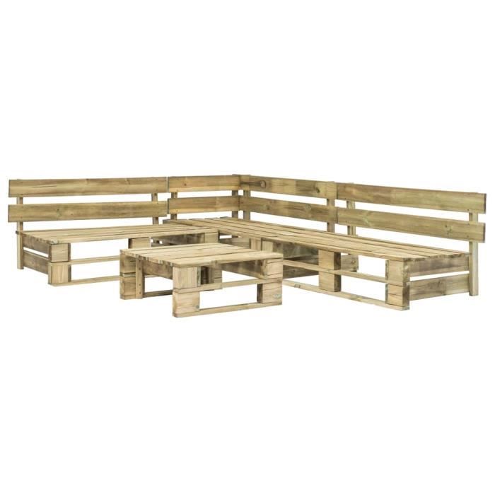 Salon de jardin palette 4 pcs Bois Vert