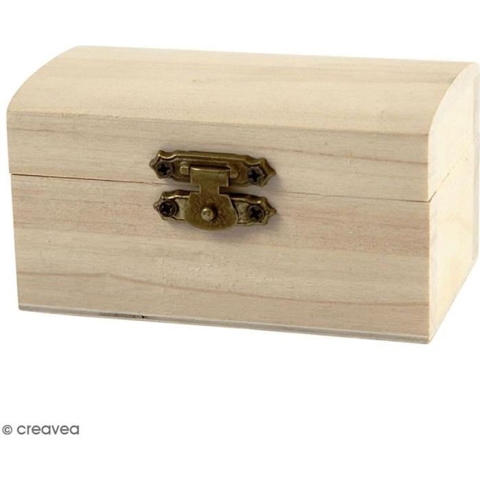 Petite boîte coffre en bois à décorer - 9 x 5,2 x 4,9 cm