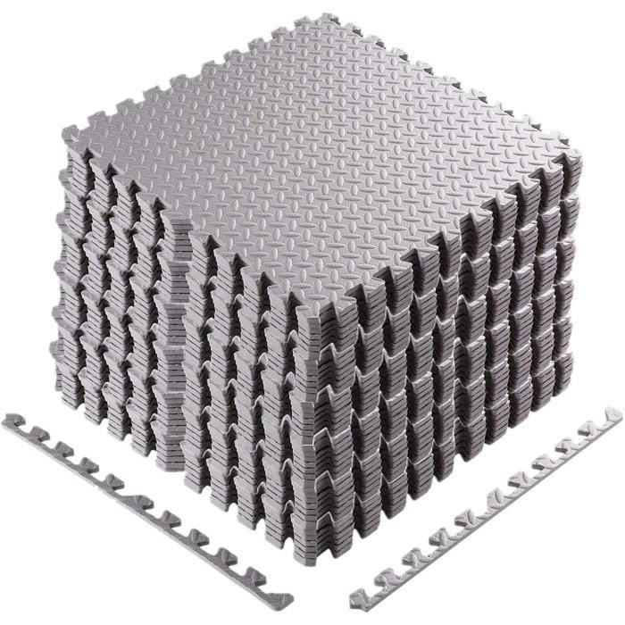 TAPIS DE YOGA Mosako Tapis de protection de sol 60 x 60 cm tapis de fitness avec bord de carreaux de mousse EVA imbriqués594