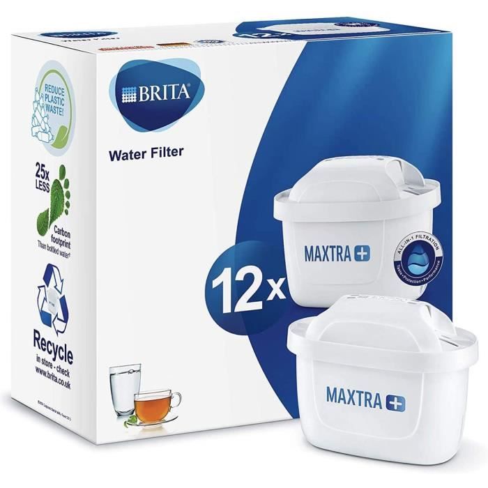 Brita MAXTRA + Pack 12 Cartouches filtrantes compatibles Carafes filtrante BRITA