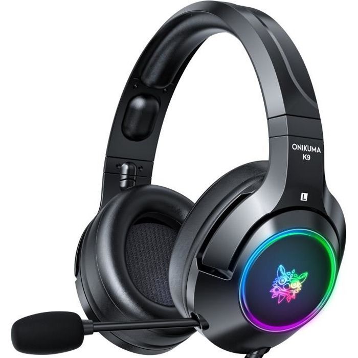 ONIKUMA Casque Gamer RGB pour Xbox One, PS4, Nintendo Switch USB 3.5mm avec Micro Réduction de Bruit