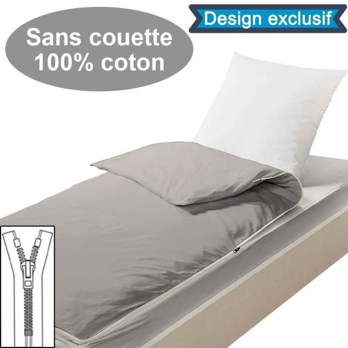 Couchage sans couette 95x195 Gris