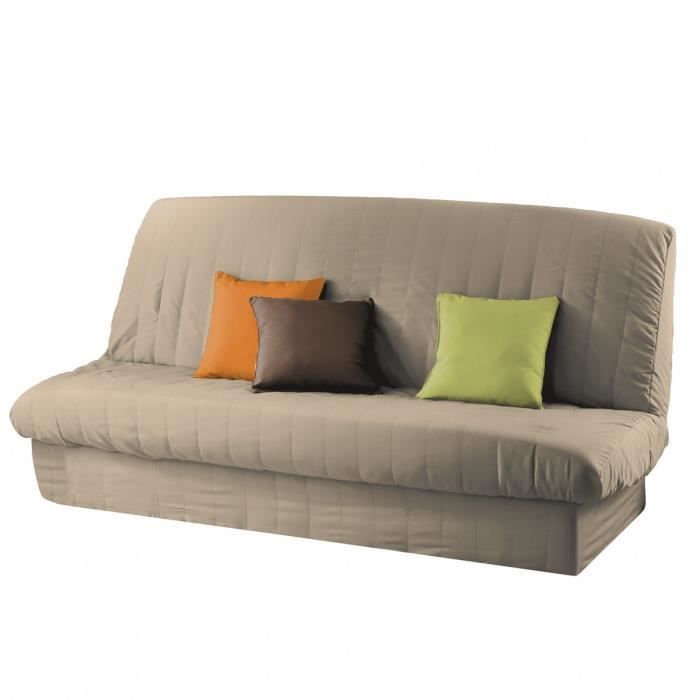 DOUCEUR d'INTERIEUR Housse de clic-clac matelassée unie Essentiel lin