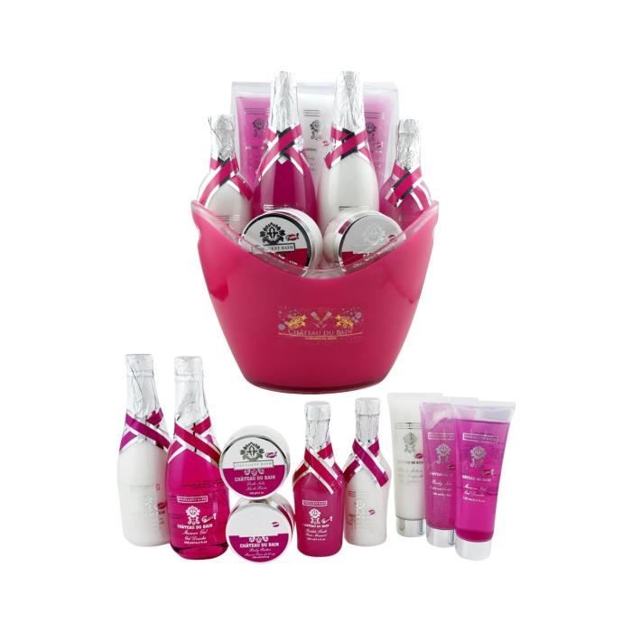 Coffret cadeau coffret de bain premium au parfum fleuri rose, lys et freesia - 9pcs