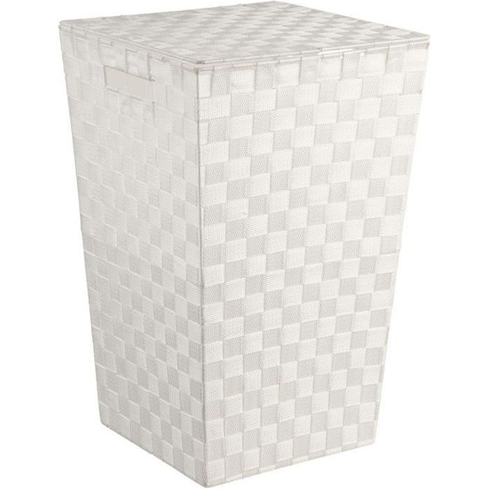 Panier à linge - Polyester tressé - Blanc