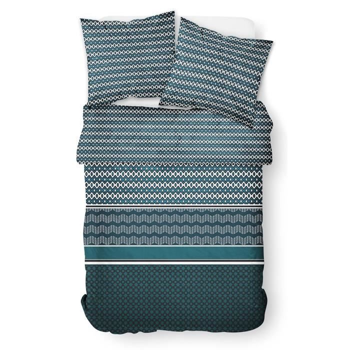 TODAY Parure de couette Crazy Vision 220x240cm - 1 housse de couette et 2 taies d'oreiller - Polyester 82g