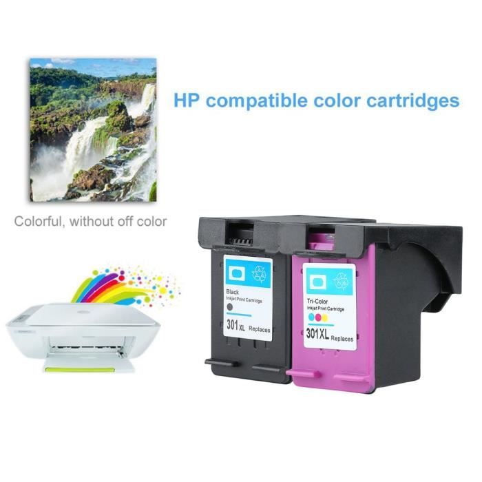 HP 301 pack de 2 cartouches d'encre noire/trois couleurs authentiques pour HP Envy 4505 et HP DeskJet 1050/1512/2548/3057A (N9J72AE)