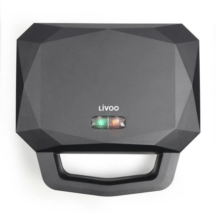 LIVOO - Appareil à gaufres et croques - DOP232 - Surface de cuisson : 12,5 x 23 cm - Profondeur des plaques : 1,5 cm
