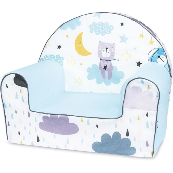 Bubaba - Fauteuil pour enfant, 12 designs différents, mousse résistante - super léger 1kg, fabriqué en UE, Modèle: Tedy on the Cloud