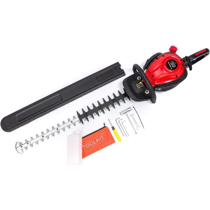 Taille haie thermique 25, 4 Cc, poignee rotative et doubles Lames Xxl 75 cm