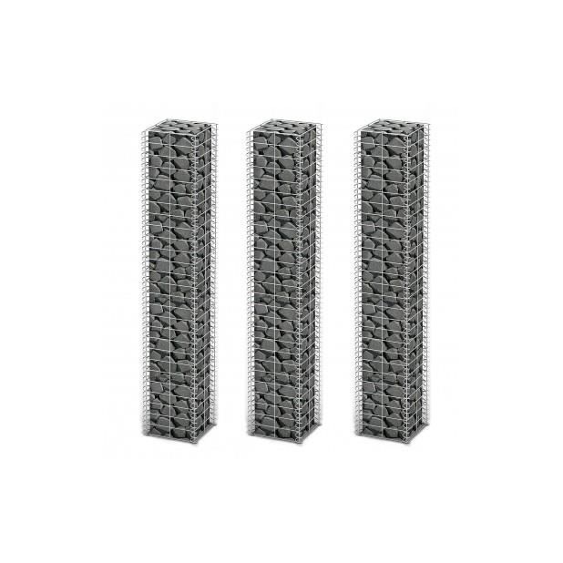 Superbe Kit de base pour mur Gabion 3 pcs 25 x 25 x 150 cm