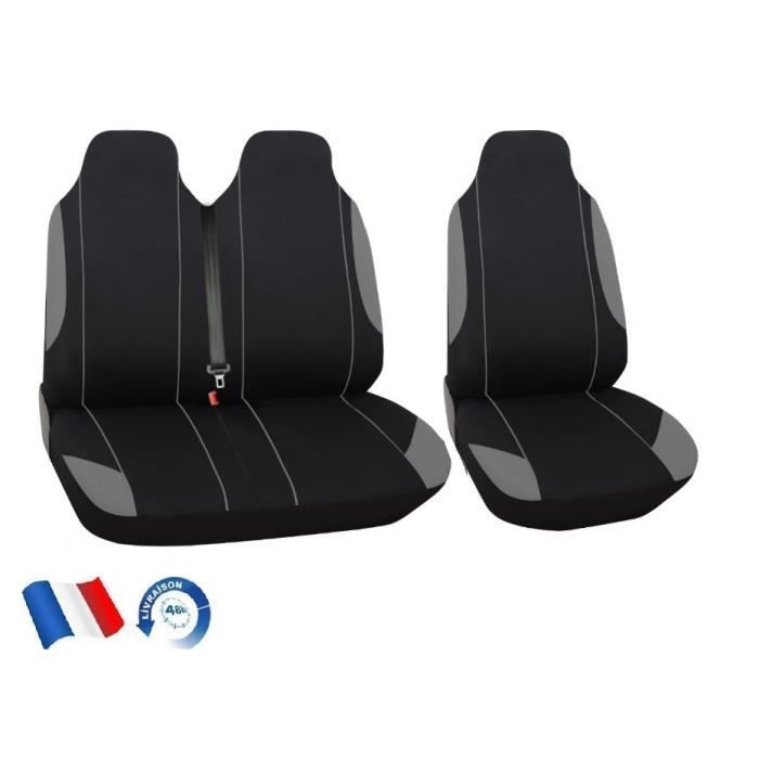 2+1 GRIS NOIR HOUSSES COUVRE SIEGES FABRIC LÉGER POUR RENAULT TRAFIC