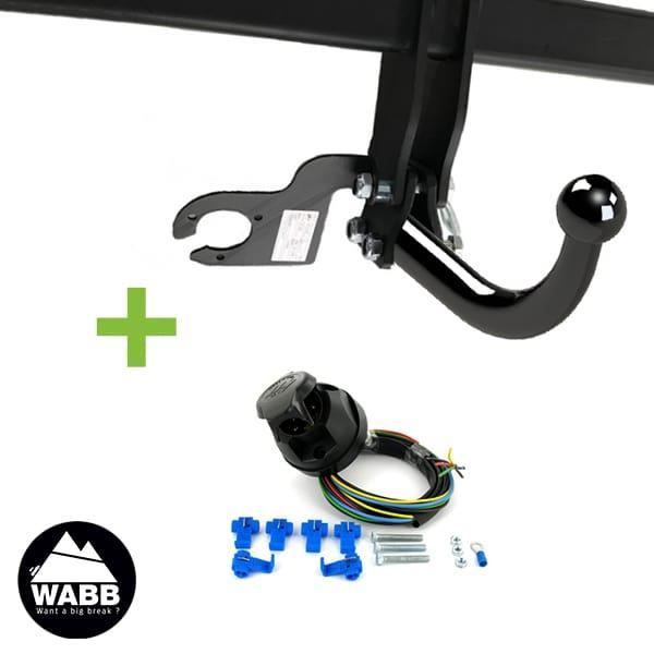 Attelage WABB démontable avec outils + faisceau standard 7 broches pour Volkswagen New Beetle Cabriolet 2 portes Pack attelage