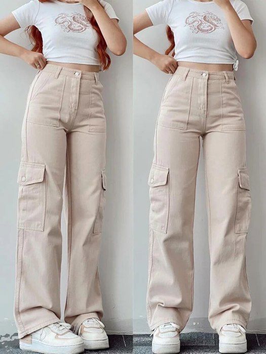 Jean cargo beige femme 2025