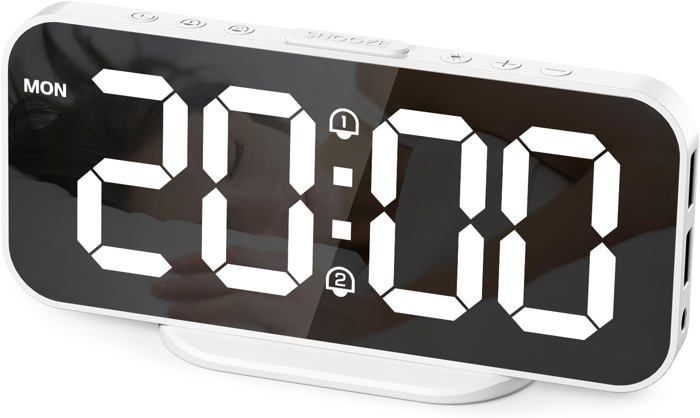 Réveil Simulateur D'Aube BOOTEEK - Lumière LED, 10 Couleurs, 24 Sons Naturels, Radio FM, Double Alarme