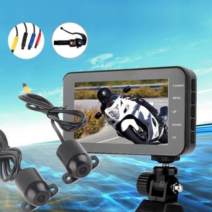 DVR per moto da 4 pollici 1080P impermeabile Wi-Fi Telecamera anteriore posteriore Videoregistratore di guida Dash Cam Telecamera per retromarcia con doppia lente Registrazione in