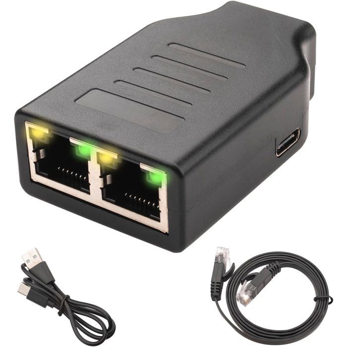 Gigabit Ethernet Switch 2 Ports With Type-C Power And Network Cable ...
